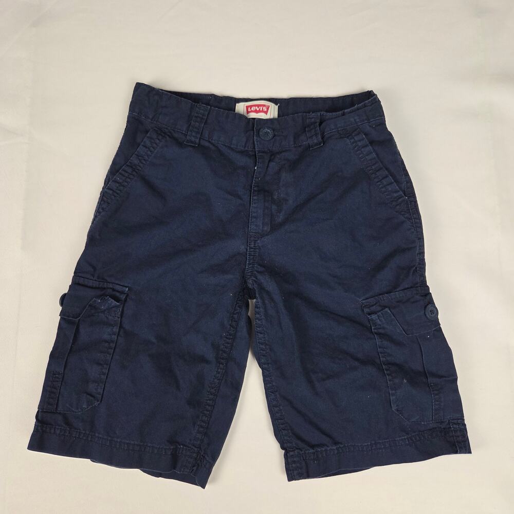 Levi's Boys Navy Blue‎ 100% Cotton Cargo Shorts Size 10 Reg Adjustable Waist